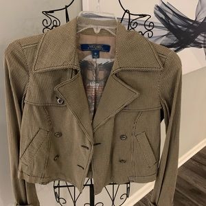 NWOT Millard Fillmore striped cropped casual coat